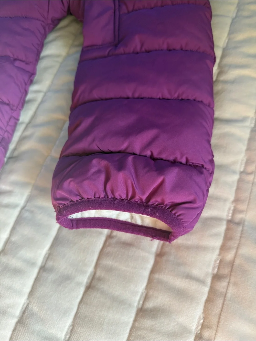 Primary Purple Puffer One-Piece Snowsuit with Hood 12-18m